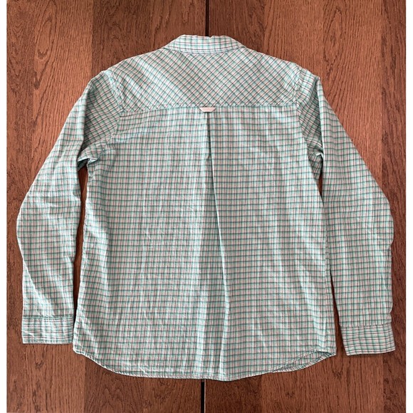 Burton Classic 100% Cotton Flannel Shirt Men’s Size Medium Plaid Teal Blue - Picture 2 of 12